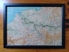 Cardigan & Surrounding Area, Wales - Framed Original 1952 Bartholomew Cloth Map 