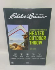 Eddie Bauer | Portable Heated Throw Blanket-Rechargeable Battery. (Black) New