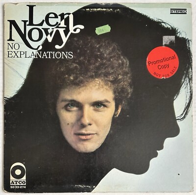 Len Novy - No Explanations - White Label PROMO WLP - Atco SD 33-274 Vinyl LP