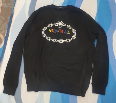 MNML Sweatshirt Farbe Schwarz Größe XXL ohne Kapuze mit Logo auf der Brust