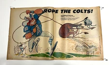 HOUSTON OILERS Baltimore Colts Chronicle Newspaper 1980s Insert Cartoon Poster
