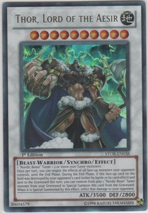 Thor, Lord of the Aesir - STOR-EN038 - Ultra Rare - 1st Edition x1 - Heavily Pla