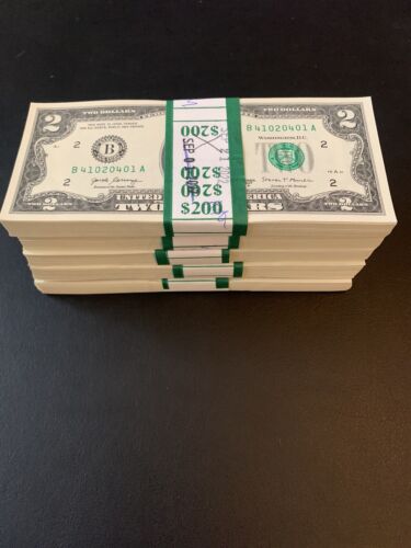 25 ($2) TWO DOLLAR BILLS UNCIRCULATED SEQUENCIAL - Buy More Save More!! - Picture 1 of 8