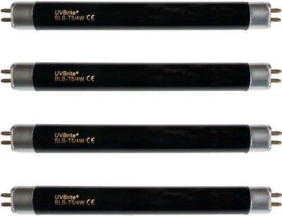 UVBRITE® 4 x BLB-T5/4W 4 Watt Blacklight Bulb for UV Bank Note Money Checker