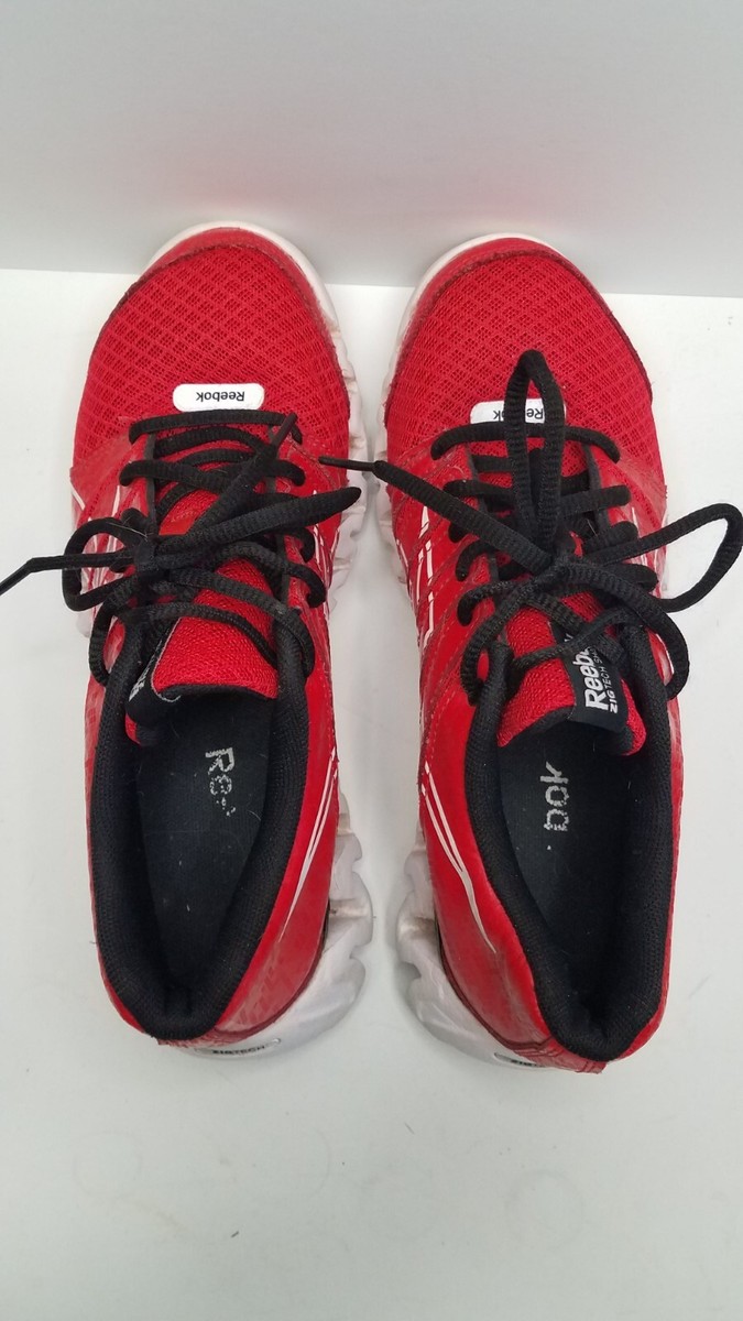 Reebok Zigtech Men's Size 4 Red Black White Running Shoes Sneakers
