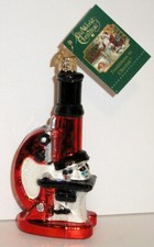 2018 - MICROSCOPE - OLD WORLD CHRISTMAS - GLASS ORNAMENT NEW W/TAG 36242
