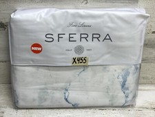 Sferra Fine Martino 5776 Cotton Sateen Print Queen Duvet Cover Cadet New