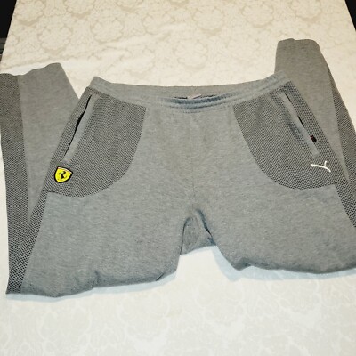 PUMA FERRARI SWEATPANTS JOGGERS MEN'S XXL 2XL Gray