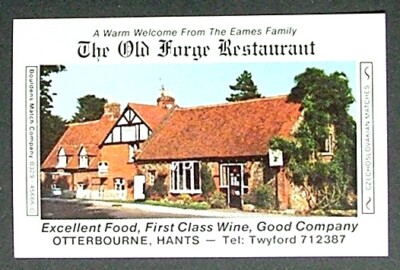 Matchbox Label Pub Inn The Old Forge Restaurant Otterbourne Hampshire MD736