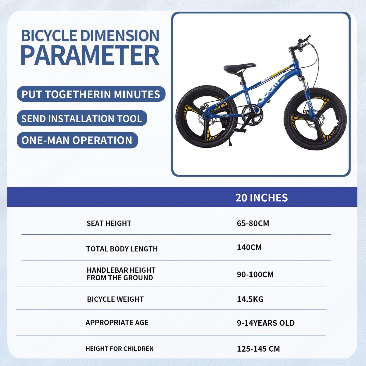 Bike Wheel Size Bike Size For 140cm Boy Kids Bike Boys Blue