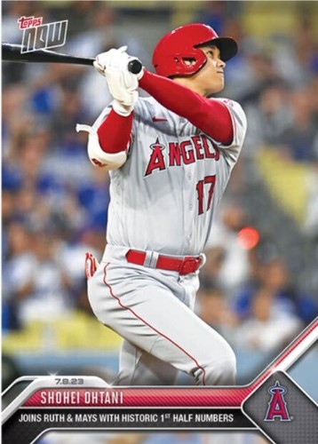 Shohei Ohtani 2023 TOPPS NOW 542 Joins Ruth And Mays With Historic Numbers
