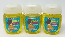 3 BATH  BODY WORKS HULA GIRL LUAU LEMON POCKETBAC ANTI BAC HAND GEL SANITIZER