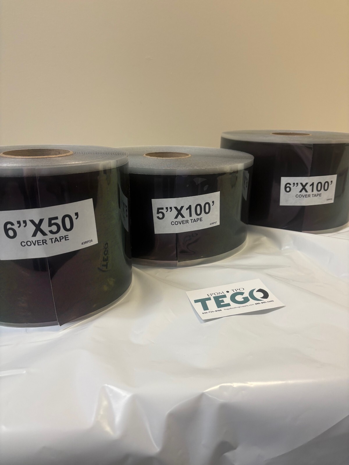 1 Roll - 6" x 25' Cured EPDM rubber cover tape P & S