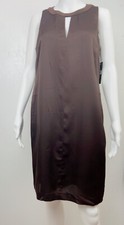 ~ LAUREN RALPH LAUREN Chocolate Vovidia Shift Dress Suede Neckline Size 6