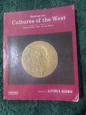 Sources for Cultures of the West: Volume 2: Since 1350 by Backman, Clifford R. 