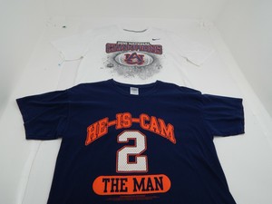 Lot of 2 Cam Newton Auburn Tigers #2 T Shirt 2010 National Champions Nike Blue L | eBay