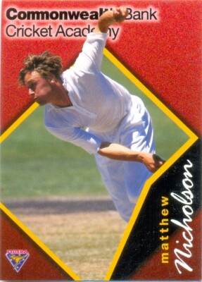 1995 ACB FUTERA Cricket Academy card #55 Matthew Nicholson