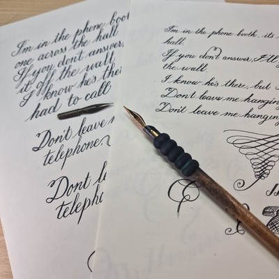 6 Vintage John Heath Schreibfedern, Nr. 0278, Telefonstift, 3 feine & 3 mittlere Punkte.