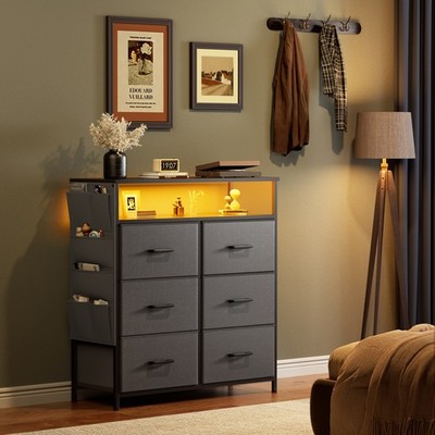 dresser with led Felicity - 6-Drawer Dresser with LED Mirror main image 1