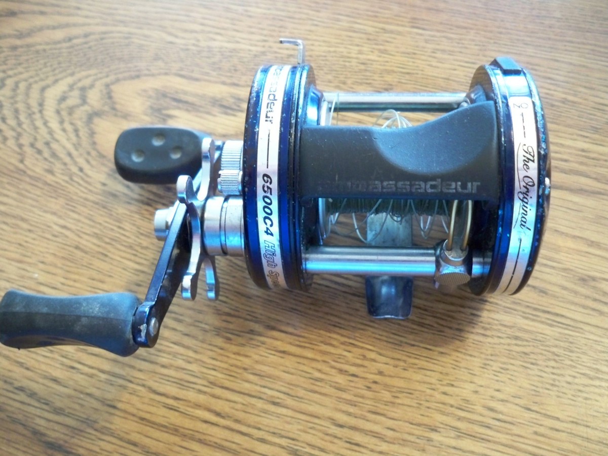 【未使用】Abu Garcia Ambassadeur6500C 両軸リール ABU GARCIA 6500C4 AMBASSADEUR LEVEL WIND CASTING REEL. MADE IN
