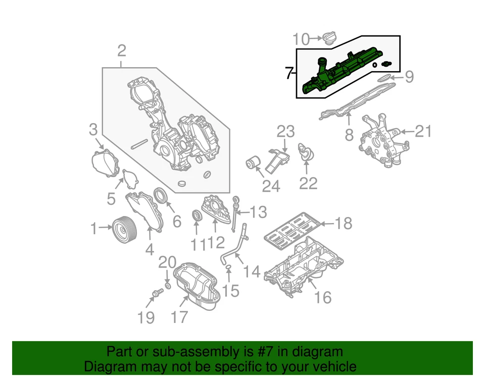Genuine Nissan 2004-2007 Nissan - Valve Cover 13264-7S000 - Image 3 of 3
