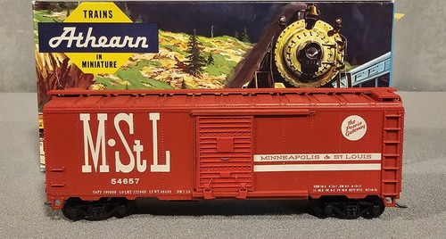Coche de caja de acero Athearn escala HO Minneapolis y St. Louis 40' M&StL 54657 Kadee | Condition: Used