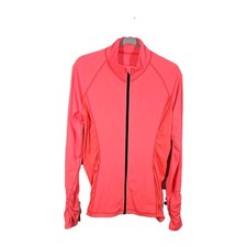 Victoria Secret Running Jacket Women's Large Hot Pink Athleisure Thumb holes
