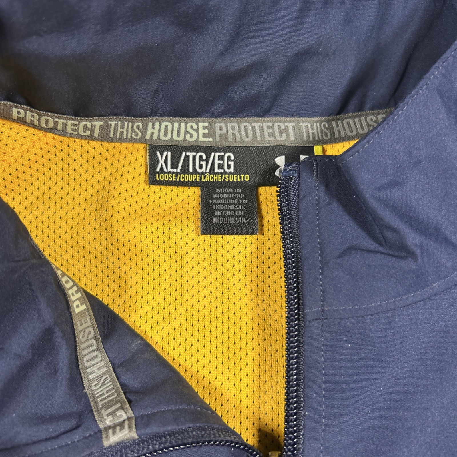 Under Armor Men's Blue Warm-Up Loose Athletic Jacket Size XL Wind Breaker thumbnail 6