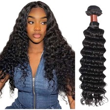 Angie Queen Deep Wave Human Hair Bundles 28in Brazilian Virgin Hair Natural