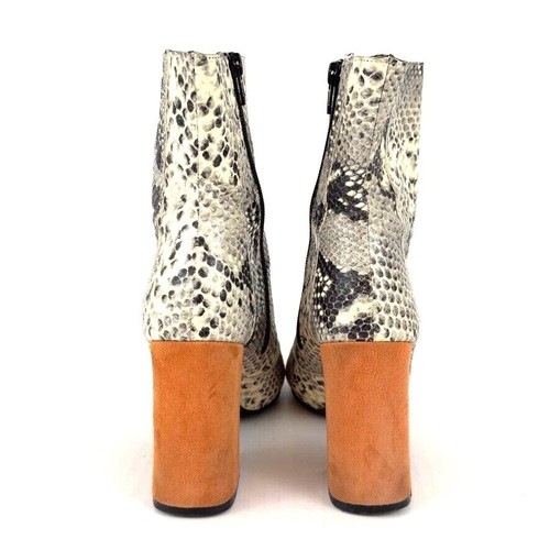 Shelly's London Snake Print Leather Chunky Block Heel Boots Spain EU 38 US 7.5 - Picture 3 of 8
