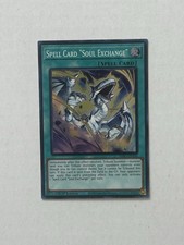 yugioh spell card soul exchange Yu-Gi-Oh! - (SDY-041) - Starter Deck Yugi - Unlimited Edition You cannot conduct your Battle Phase the turn you activate this card. Spell Card "Soul Exchange" |