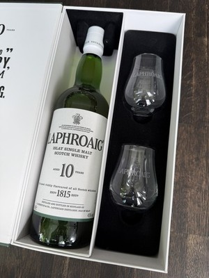 Laphroaig Islay Single Malt Scotch Whisky 10 Jahre Geschenk-Set 2 Gläser Dram 