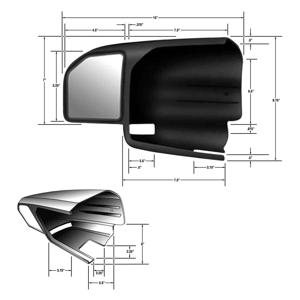 For Ford F-150 2015-2019 CIPA Driver & Passenger Side Towing Mirror Extensions Foto 2 de 3