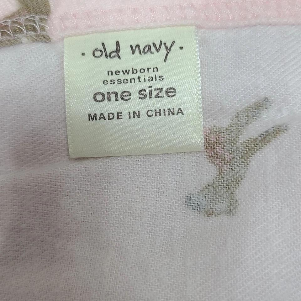 Old Navy Pink Deer Mushroom Flannel Baby Blanket Security Swaddle 40" x 40" 2007 - Image 3 of 4