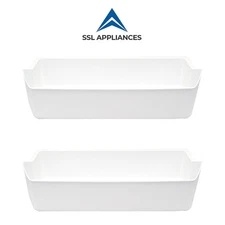 WP2187172 Refrigerator Door Bin Roper Whirlpool-WHITE-2187172 AP6006028 2-Pack