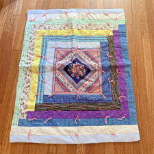 Handmade Baby Blanket Crib Quilt Flowers Cotton Prints 32  x40  Various Pattern