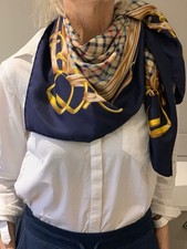 DAKS London 100% Solo Vintage Neck Scarf. Equestrian Theme