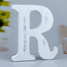 8 Inch Rustic White Wood Letters Unfinished Wood Letters for Wall Decorative Whi