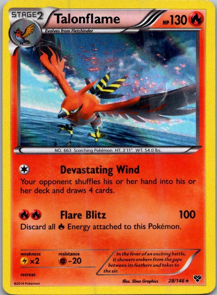 Talonflame Holo Holo Rare XY Base Set 28/146 LP