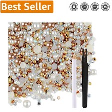 Mixed Size 3mm-10mm Flatback Pearls  Rhinestones for Stunning DIY Projects
