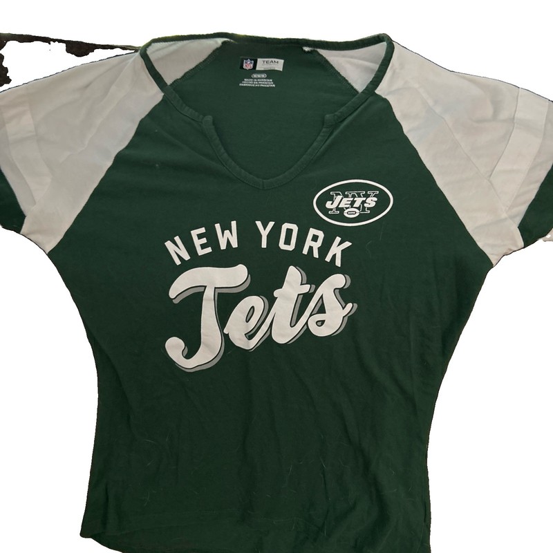 New York Jets Womens  MEDIUM  Team Apparel Tshirt Green white S/S  19.99 retail!
