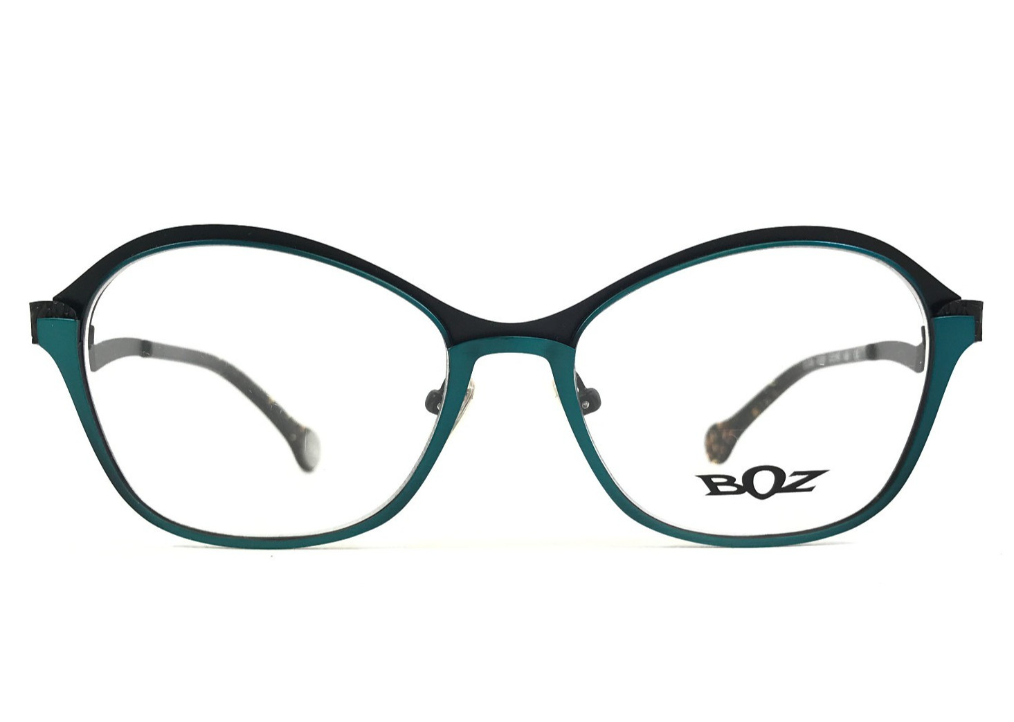 BOZ Eyeglasses Frames ELSA 4000 Emerald Green Matte Black Cat Eye 52-16-140
