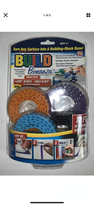 12 Feet Building Block Peel & Stick Tape Bonanza Works w Mega Block and Others