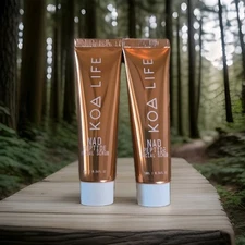 Set Of 2 KOA LIFE NAD Peptide Facial Scrub Travel Size 0.34 Fl Oz