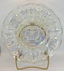 Federal Glass Iridescent Carnival Clear Egg Plate Tray 12 Whole Egg '50s Vintage