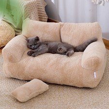 Luxury Plush Pet Sofa Bed for Cats  Small Dogs, Soft Cozy Pet Couch, Washable I