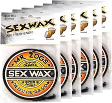 Sex Wax Air Freshener Coconut 6-Pack 6 Count (Pack of 1), Multicoloured 