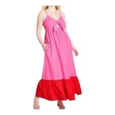 Tabitha Brown Pink Sleeveless Spaghetti Strap Maxi Sundress