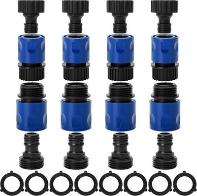 Garden Hose Quick Connect 3/4'' Water Hose Fit Plastic Male Female Connector 4Set