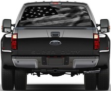 Black  White American Flag Rear Window Decal Sticker Car Truck SUV Van FS 778